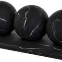 Creative Scents Black Marble Look Home Decor Bowl and Orb Set - Coffee Table Decor for Living Room - Centerpiece Table Decorations for Dining Table, Kitchen Counter, Foyer - Elegant House Decoration