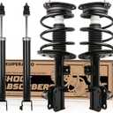 KUIPERAUTO Front + Rear Complete Struts Assembly 172392 172393 Compatible for 2007-2012 Nissan Altima Coupe/Sedan 2.5L Replacement Coil Spring Shock Absorber (Set of 4)