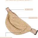 PRETYZOOM 1pc Chest Bag Waist Pouch Cross- Body Pouch Imitation Straw Woven Waist Bag (Light Brown)