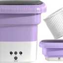 Portable Small Washing machine,13L Capacity Foldable Mini Washer,Ideal for Baby Clothes, Underwear & Small Items. Perfect for Apartments, Dorms, RVs & Travel (Purple)