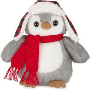 Bearington Cappy Christmas Penguin Stuffed Animal - 9.5" Soft Christmas Penguins Plush Toy with Scarf and Hat - Adorable and Huggable Penguin Plushies for Kids, Toddlers, and Loved Ones