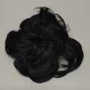 CJL HAIR Large Messy Bun Hair Piece Wavy Curly Scrunchies Synthetic Chignon Ponytail Hair Extensions Thick Updo Hairpieces for Women Jet Black