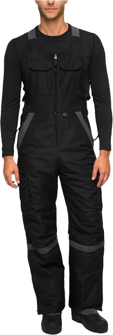 Arctix Men's Tundra Ballistic Bib Overalls With Added Visibility, Large/32" Inseam, Black