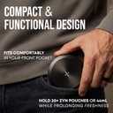 CanX Metal Can for Zyn | Twist Closure and Strong Knurled Grip | Spill-Resistant | Compact EDC Storage | Pouch & Pill Case | Tin Puck Holder | Dip Can | Zyn Tin | Premium Aluminum Container (Black)