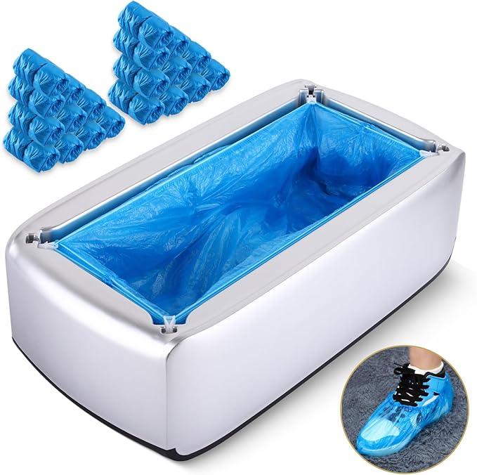 Shoe Cover Dispenser Automatic Machine with 200pcs Disposable Covers and Fits Most Shoes Size, Ideal Indoor Use for Home, Office, Hospital, Factory, Laboratory