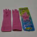 Mamison 2 Pairs Reusable Waterproof Household Dishwashing Cleaning Rubber Gloves, Non-Slip Kitchen Glove (Pink, Medium (Pack of 2))