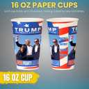 Smygoods Trump Design Disposable Paper Coffee Cups (16 OZ, 50 Count) For Hot Beverages, Tea, Espresso, Cocoa - To Go Drink Containers, Caf & Office