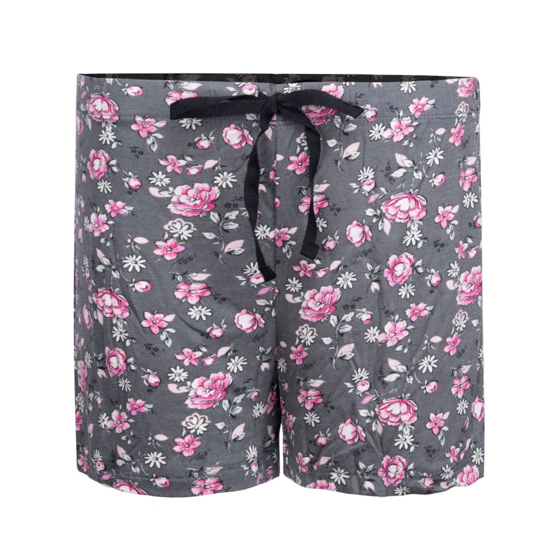 Rene Rofe Sleepwear 4 Pack Pajama Shorts (Pink,Black, Flower, L)