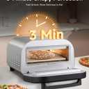 Upgraded indoor Pizza Oven 12 Inch Electric Countertop Pizza Oven with 6 Mode Heats up to 840F Pizza Maker Pizza Cooker for Home Kitchen, Restaurants, Parties - Stainless Steel, 1700W