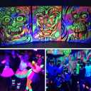 40W LED Black Light Bar for Glow Party, Blacklight with Plug &Switch, Each Light Up 484 Sq.ft Area, Halloween Glow Lights, Fluorescent Body Paint, Stage Lighting