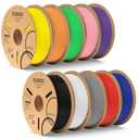 ELEGOO PLA Plus Filament Bundle 10KG, 1.75mm PLA+ Tough 3D Printer Filament Dimensional Accuracy +/- 0.02mm, 1kg Spool(2.2lbs) Black/White/Gray/Red/Yellow/Orange/Dark Blue/Neon Green/Pink/Purple