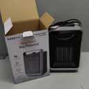 Space Heaters for Indoor Use, 1500W Portable Electric Heater with Thermostat, Ceramic Heater for Room Bedroom Office Under Desk with 3 Heating Levels, Safe Tip-Over Protection (Silver)