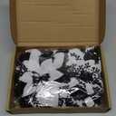 12 Pieces 5.7 Inch Christmas Poinsettia Flower Christmas Glitter Artificial Flower with Clips Xmas Tree Ornament for Wreath Garland Party Decor (White,Black)