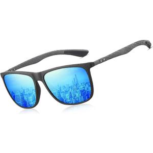 HAOLOTA Polarized Sunglasses for Men Ultralight Carbon Fiber,Sun Glasses Square UV400 Protection for Driving, Fishing, Golf
