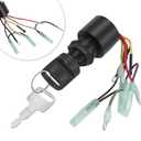 87-17009A5 87-17009A2 Boat Ignition Switch Replacement for Mercury Mariner Outboard Motor Control Box Ignition Key Switch with 2 Keys 3 Position 6 Wire Connectors for Mercury Push Choke Ignition