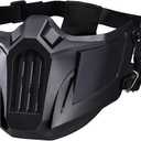 Airsoft Half Face Mask - Creative and Protective Gear for Outdoor Sports Games and CostumesHalloween Cosplay Costume (Black)