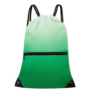 HOLYLUCK Drawstring Backpack Bag Sport Gym Sackpack (gradient green)