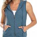 MISS MOLY Women's Sleeveless Hoodies Sweatshirt Basic Solid Zip Up Vest Hoodie with Pockets XL