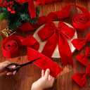 Syhood 2.5 Inch, 150 Yard Christmas Scarlet Velvet Ribbon with Gold Edge, Wired Ribbon Waterproof Velvet Decoration Wrapping for Xmas Tree Wreath Bows Floral DIY Craft Ornaments