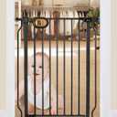 owlie Baby Gate for Stairs 29-33 Inch Wide, Indoor Small Narrow Pet Dog Gate with Door Pressure Mounting Gates for Kids,Black (29"-31.5")
