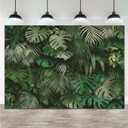 8x6ft Tropical Green Leaves Theme Photography Backdrops Wedding Bride Shower Party Decor Newborn Baby Shower Banner Photo Background Studio Shooting Props