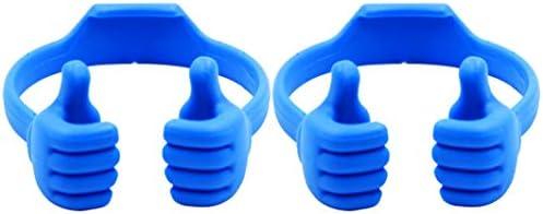 Honsky Cell Phone Stand Holder 2-Pack, Thumbs Up Lazy Phone Stand, Universal Adjustable Flexible Dock for All Phones & Tablets, Cute Perfect Valentine's Day Gifts for Him/ Her, Gifts for Couples, Blue