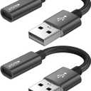 USB C Female to USB Male Adapter (2-Pack),Type C to USB A Charger Cable Adapter, Compatible with iPhone 16 15 15 Pro Max,iPad 2018,Samsung Galaxy Note 10 S22 S21 S20+ Plus Ultra,Google Pixel 4 3