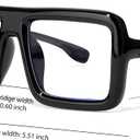 knliwkm Big Black Rimmed Nerd Glasses Costume for Women Men Thick Square Oversized Frame Clear Lens Eyeglasses Old Man Adults Children