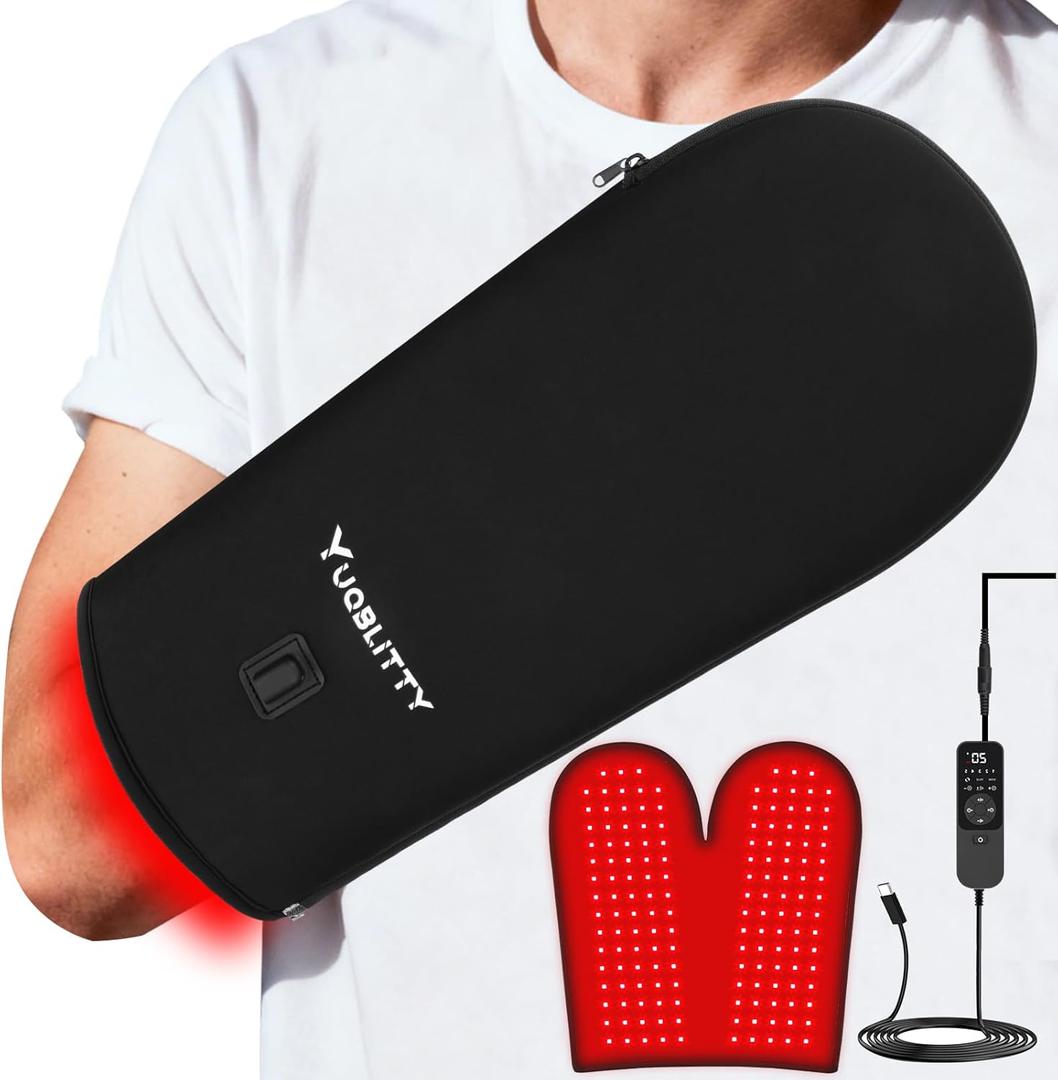 XXL Large Red-Light-Therapy Glove for Hand and Wrist Joints 156 LEDs, 660nm & 850nm Wearable Infra Heated Small Therapy Mat Devices for Body Back Thign Relax, Timer, for Women Men, 6.6FT Corded