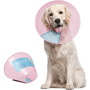 Supet Dog Cone Collar Adjustable After Surgery, Comfortable Pet Recovery Collar & Cone for Large Medium Small Dogs, Elizabethan Dog Neck Collar Plastic Practical
