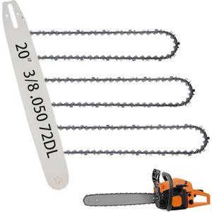 20" Chainsaw Bar and Chain Combo, 3/8" .050" 72DL for Husqvarna 455 Rancher