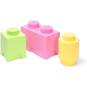 LEGO Storage Brick Multipack S, Stackable Storage Boxes, Set of 3 pcs, Perfect for Desk Storage, LEGO Organizer, Toy Box, Home Decor, Pastel Set