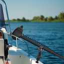 Trolling Motor Stabilizer Support Heavy Duty Tough-Claw Boat Trolling Motor Mount with Medium Arm and Round Plate Base Reduces Vibration 360 Adjustable Fits for 0.67" to 1.5" Diameter Bar