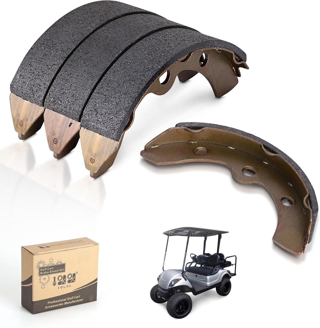 10L0L Golf Cart Brake Shoes, Replacement Brake Pads for Club Car DS&Carryall(Manual Adjust) 1981-1994, for EZGO G&E 1982-1986, for Yamaha G1 1979-1981, Columbia Par Car G&E 1986-2017