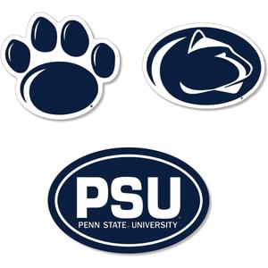 Penn State Nittany Lions Large Auto Magnets, 3 Pack Durable Magnets. Size: Two 6"" and One 3"" Magnet. (Penn State), Blue