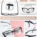 MARE AZZURO Oversized Reading Glasses Women Large Cat Eye Readers 2.0 