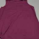Langwyqu Womens' Crewneck Sleeveless Summer Casual Loose Fit Basic Shirt, M, Magenta