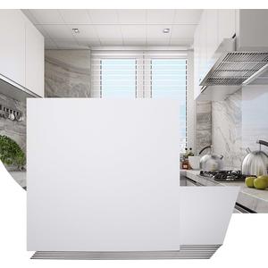 Sunnyglade 24-Pack Drop Ceiling Tile 2ft x 2ft, Smooth White PVC Ceiling Panel 24 x 24in, 7mm thicknesses Waterproof Reusable and Fire-Rated, 48 Sq. Ft (12, White)