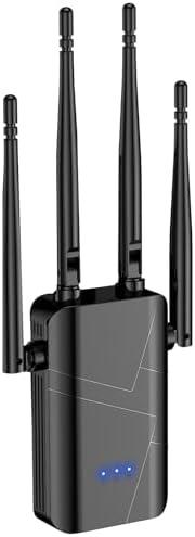 2025 WiFi Extender Signal Booster Covers Up to 10,000 Sq.Ft & 65 Devices, 8X Faster speeds WiFi Repeater with Ethernet Port, Long Range Internet Booster, Easy Setup