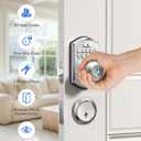 TEEHO TE003 Keyless Entry Keypad Door Lock with Handle, Electronic Digital Smart Deadbolt Locks with 2 Backup Keys, Door Knob with Code for Front Door Bedroom, Auto Lock, Easy to Install, Satin Nickel