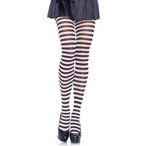 Leg Avenue Women's Nylon Striped Tights (Black) Leg Avenue Women's Nylon Striped Tights (Black)