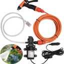 12V Car Washer Pump Kit Portable Electric Pressure Washer Pump for Car, Boat, Home, Garden 100W Car Cleaning Wash Pump 145PSI Electrical Washer Kit