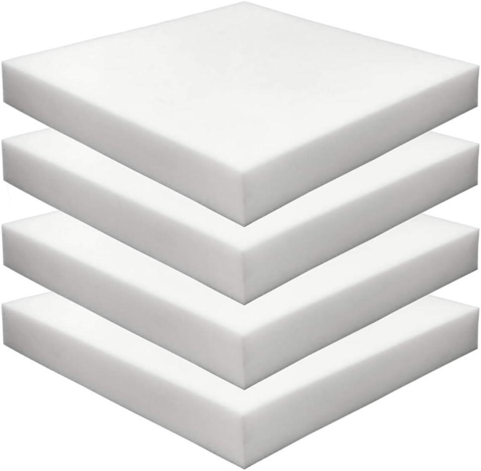 Foamma 4-Pack 2" x 18.5" x 16" High Density Upholstery Foam - Chair Cushion Square Foam for Dining Chairs, Wheelchair Seat Cushion Replacement