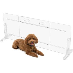 Clear Acrylic Dog Gate for Doorways & Stairs, 20"Tall Freestanding Pet Gate