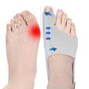 4 x 2 Pcs Bunion Corrector Splint for Women & Men, Hallux Valgus Pain Relief & Big Toe Straightener for Bunions Correction, Comfortable & Breathable Bunion Pads for Day and Night Support (Dark Grey)