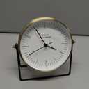 La Crosse Clock 404-3719 Stiles Swivel Tabletop Silent Sweeping Analog Quartz Metal Clock with Mirror