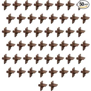 Prime-Line MP9001 Shelf Support Pegs, 1/2" x 1" x 1/4", Light Brown | Plastic, 50 Pack