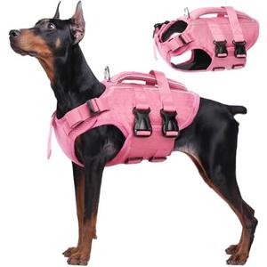 Kuoser Dog Life Jacket High Flotation, Reflective Dogs Life Vest for Swimming Boating, Adjustable Small Medium Large Dog lifejacket, Lightweight Dogs Life Preserver Rescue Handle Spring Summer Pool