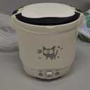 OSBA Mini Rice Cooker, 1L Small Rice Cooker 2 Cup-uncooked Travel Rice Maker 12V for Car with Steamer, Auto Keep Warm Suitable For 1-2 People, White