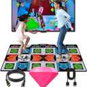 TV Dance Mat Games - Wireless Music Electronic Dance Mat Fun Dance Fitness Games for Kids, Christmas and Boys and Girls Birthday Gift Ideas, Silver Gray